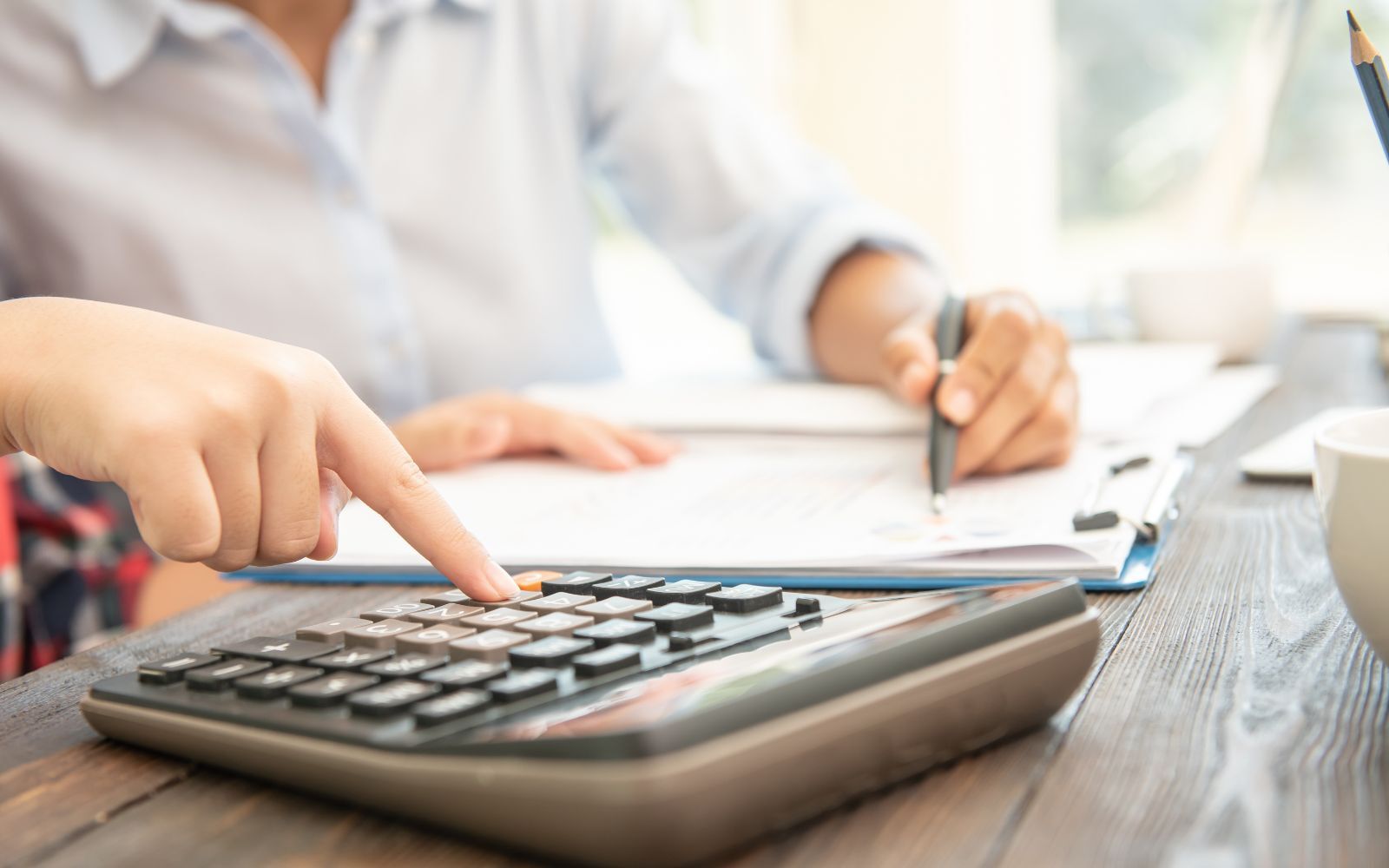 Accountant calculating tax returns